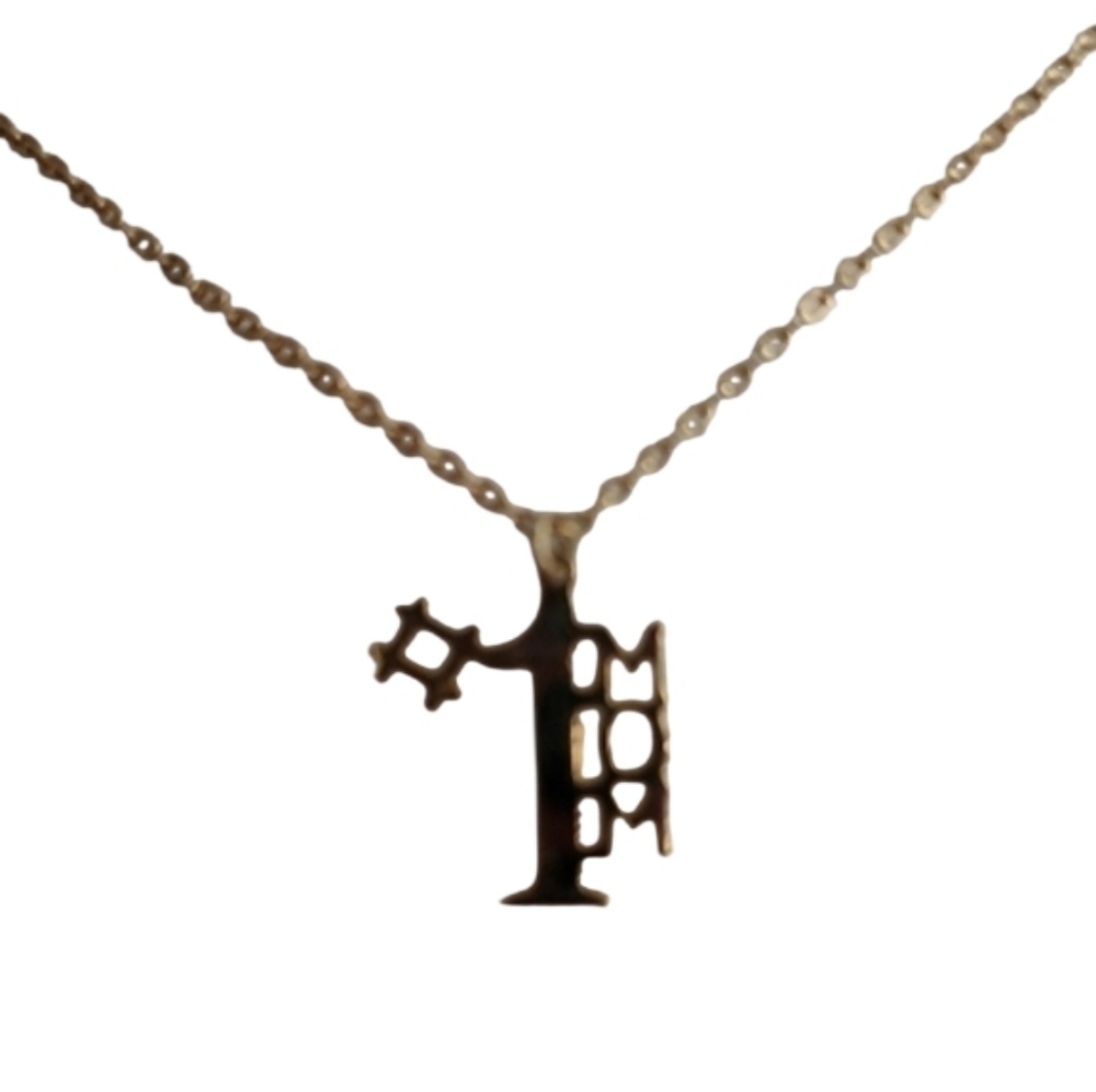 Gold Necklace Number One Mom Pendant